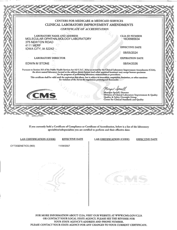 CLIA Certificate